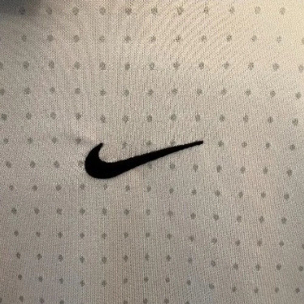 Nike Dri Fit White Gray Dot Casual Short Sleeve Polo Shirt Size Large GC